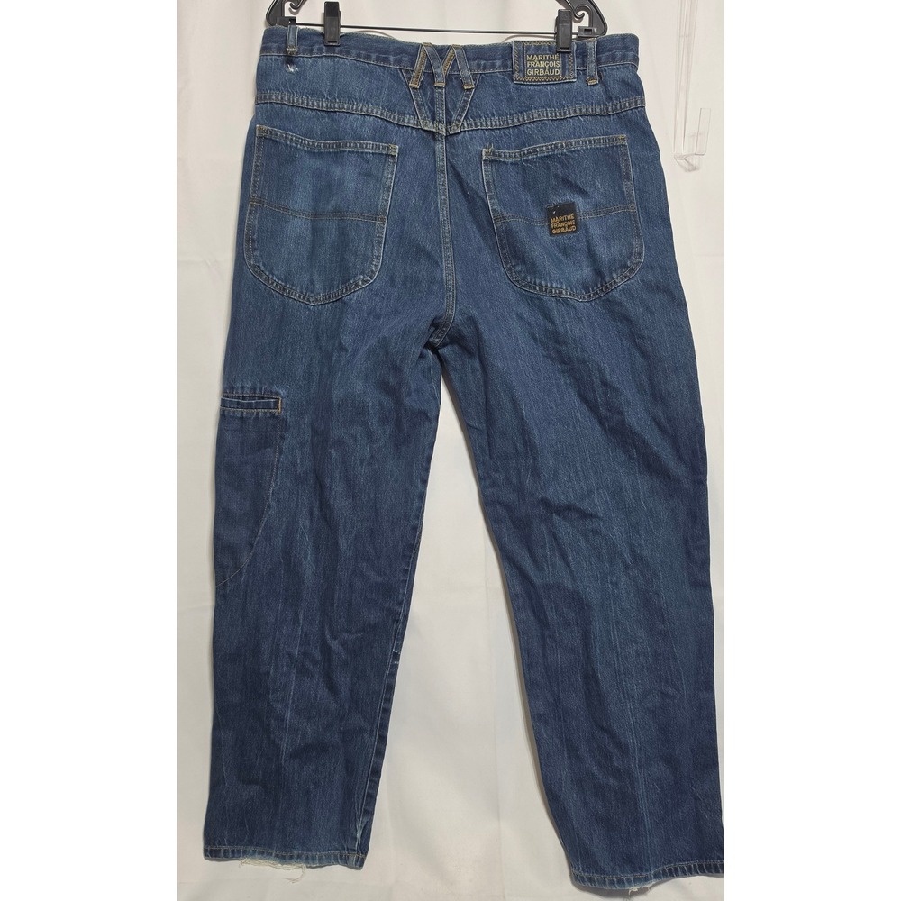 VTG Y2K Marithe Francois Girbaud Mens Blue Denim Baggy Jeans 38x30 Vintage Style